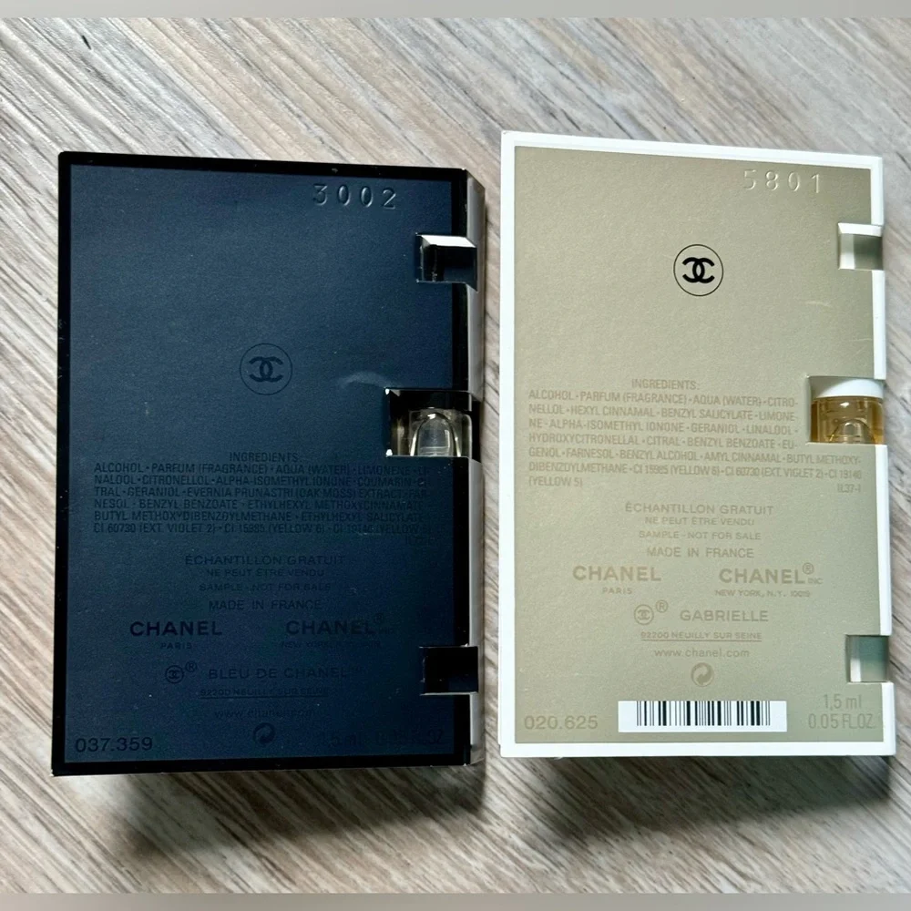 Bleu De Chanel Paris Men Eau De Parfum 0.05 oz. 1.5 ml. Chanel Gabrielle Essence